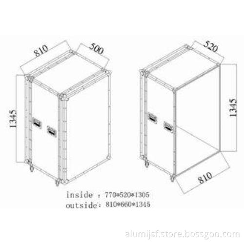 Customized Aluminum Tool Cases Black , Plastic Flight Case